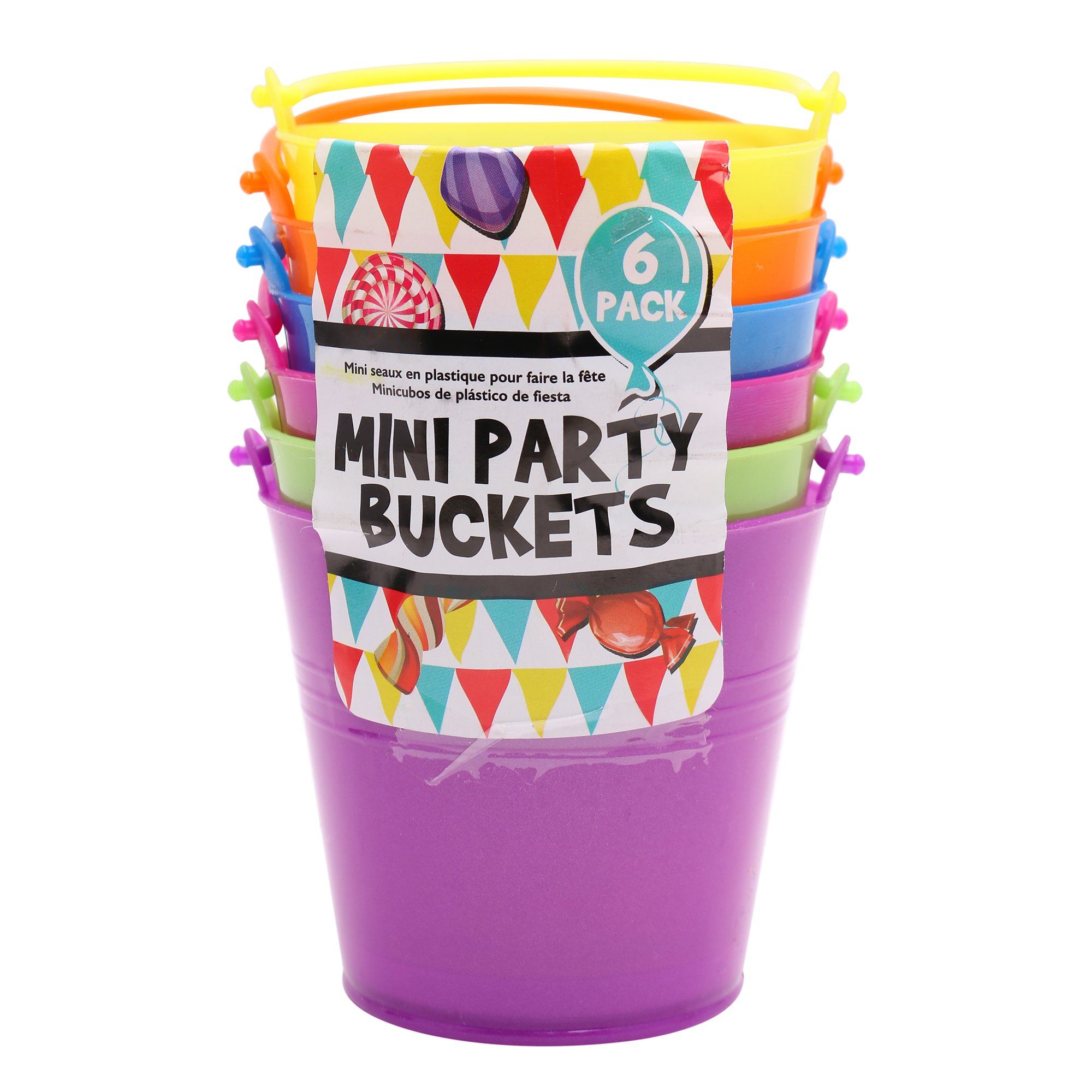 Party Mini Buckets Plastic 6Pc