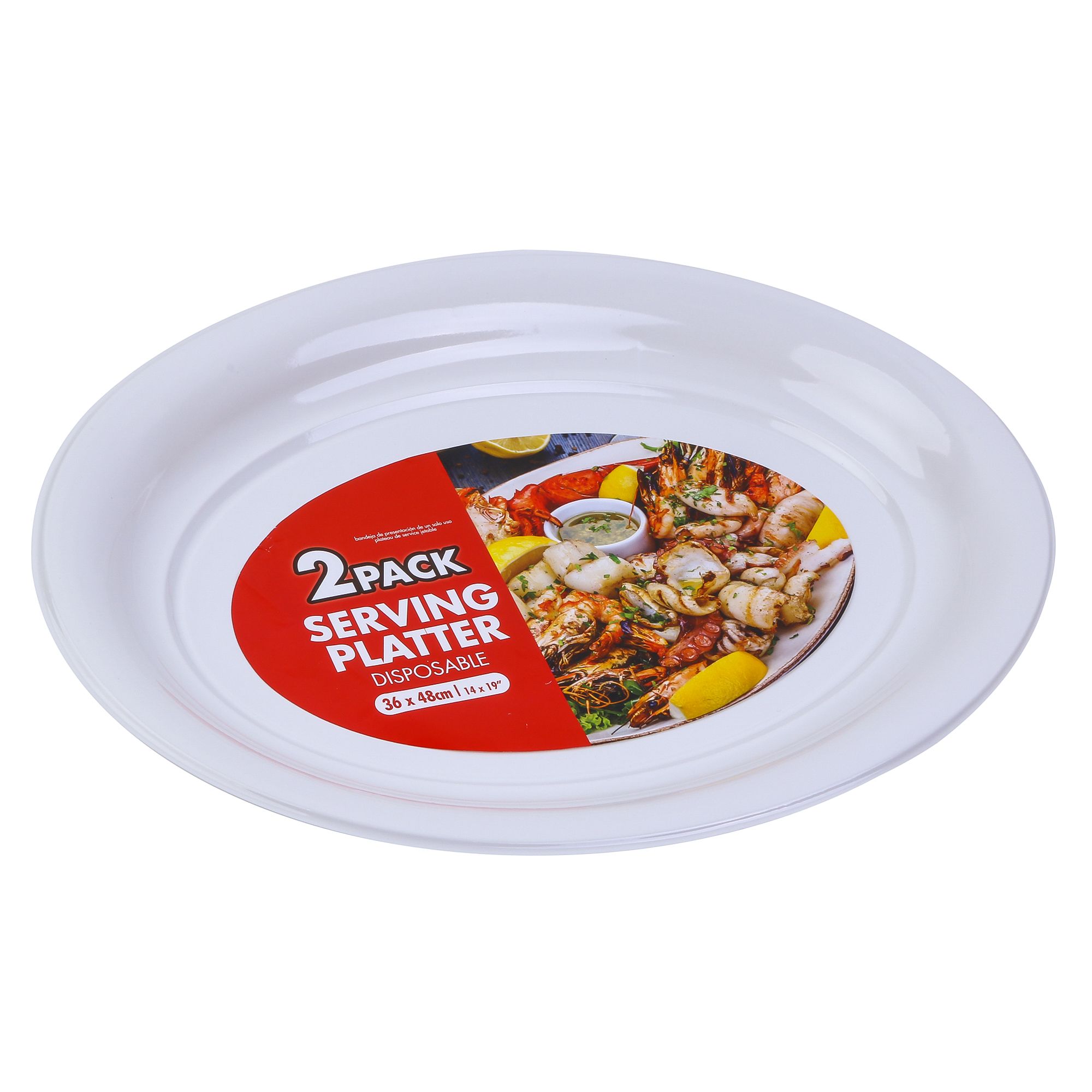 Party Platter Oval Wht 2Pk