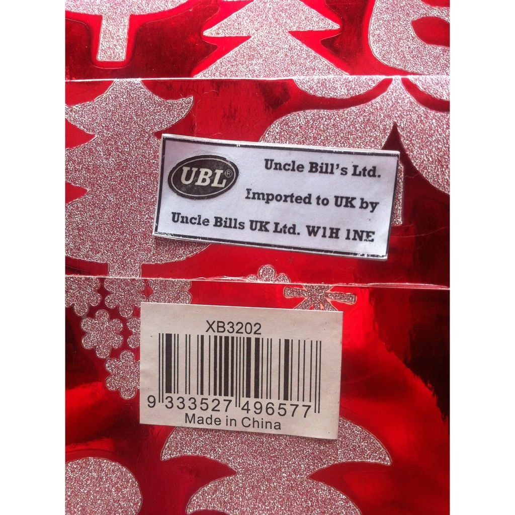 Túi đựng quà kim tuyến màu đỏ size trung UBL XB3202 - Giao ngẫu nhiên