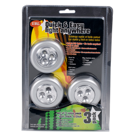 Push Light 3 Led 3Pk