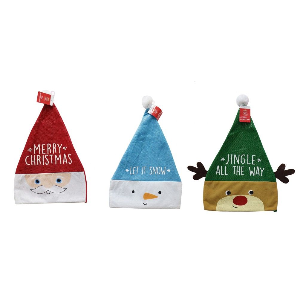 Nón Ông Già Noel Santa Dễ Thương 3 Loại UBL XB4349 Phụ Kiện Hóa Trang Giáng Sinh