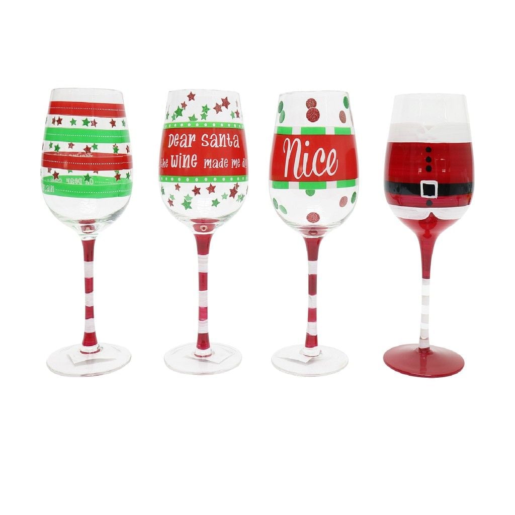 Ly Rượu In Họa Tiết Xmas 550ml UBL XB4508 Trang Trí Giáng Sinh