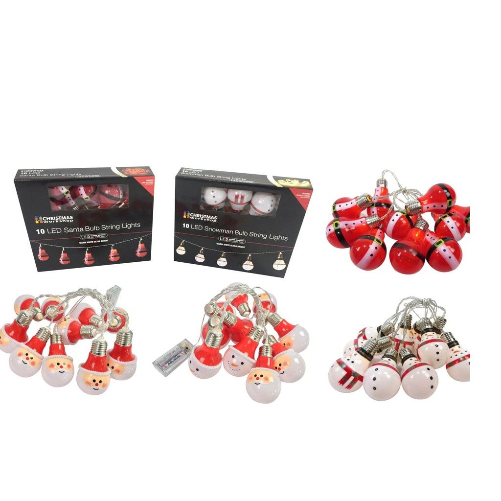 Đèn tròn hình dáng nhân vật Noel 10 cái UBL XB1622 - Giao ngẫu nhiên