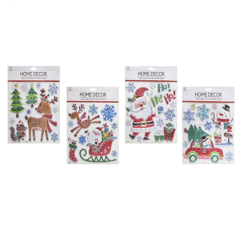 Stickers Dán Tường Dập Nổi 4 Mẫu UBL XB4804 Sticker Trang Trí Giáng Sinh