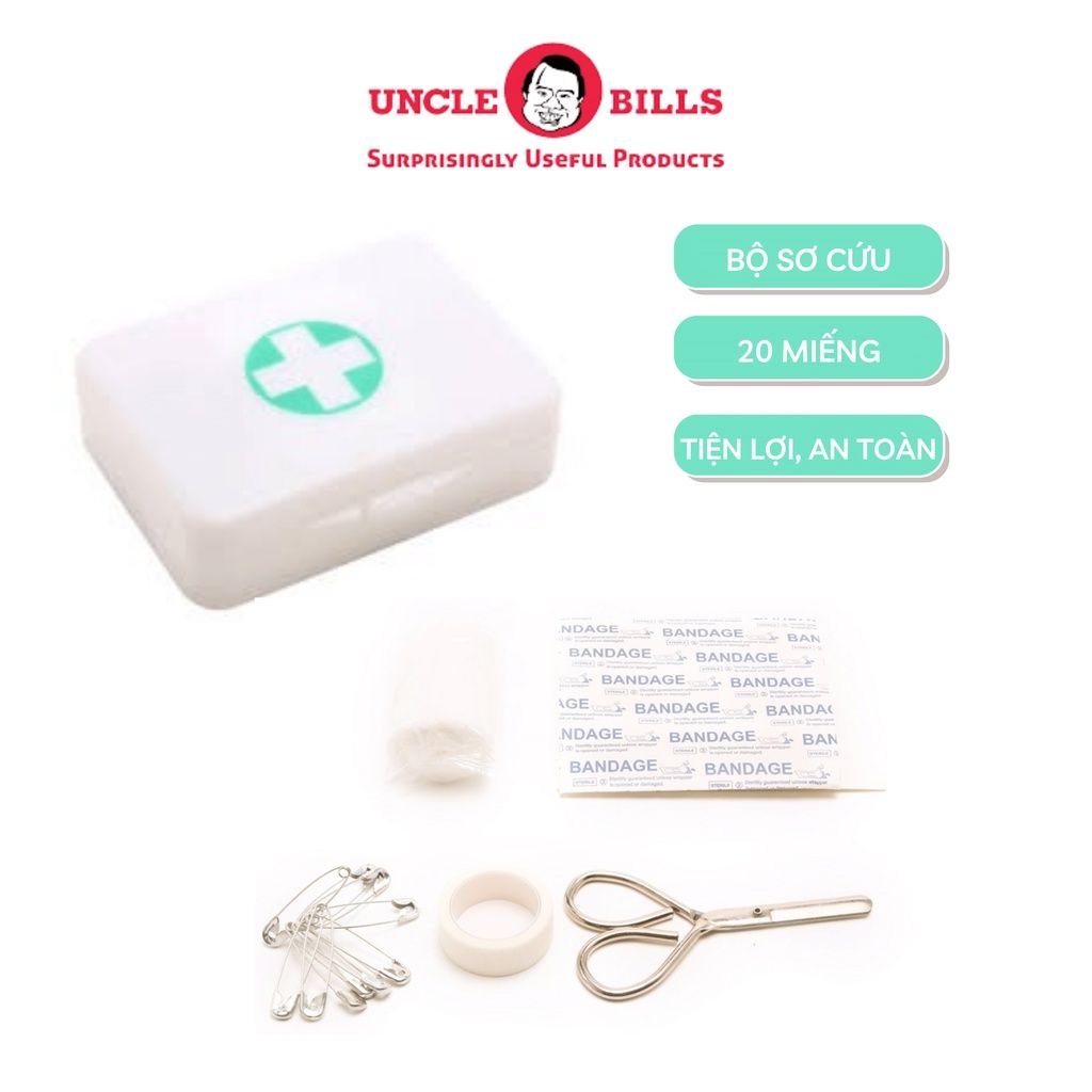 Bộ 20 món sơ cứu cá nhân Uncle Bills RG0071 sơ cứu y tế cần có trong tủ thuốc mỗi gia đình, tiện lợi khi đi du lịch