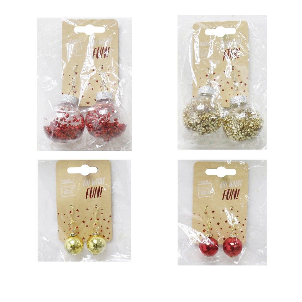 Bông Tai Quả Châu 4 Loại UBL XB4432 Phụ Kiện Hóa Trang Giáng Sinh