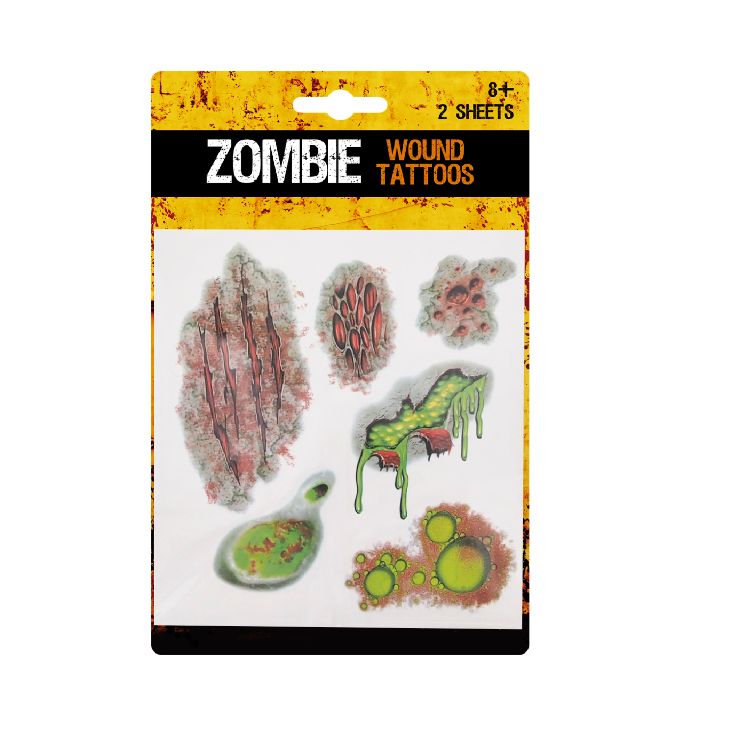 ZOMBIE WOUND TATTOO 2 SHEETS