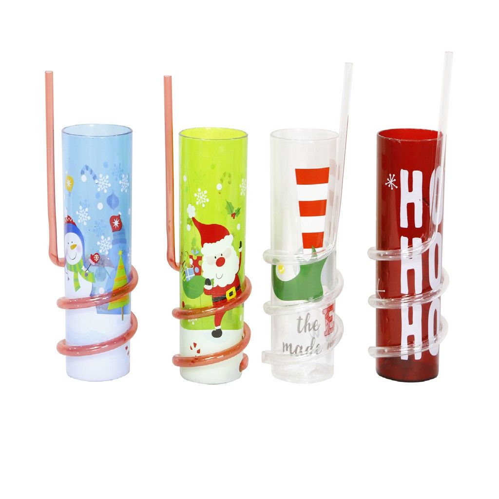 Ly Nước 400ml Có Ống Hút Xoắn Nhiều Mẫu Xmas Uncle Bills XB4503