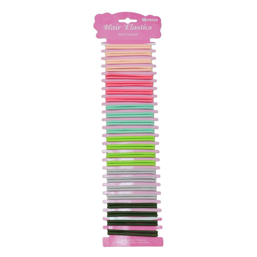 Hair Elastic 48Pk 4Asst