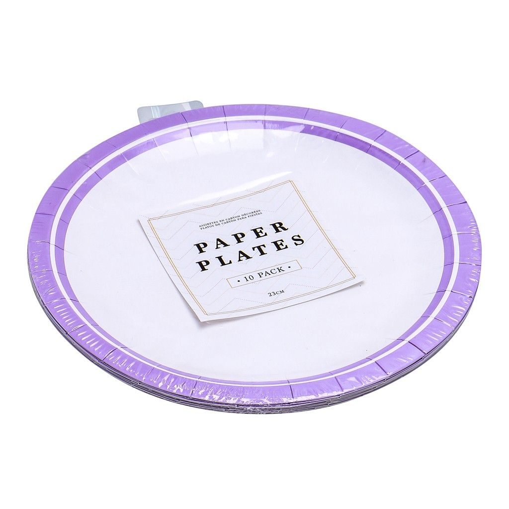 Đĩa Giấy Dùng Một Lần 23cm Màu Tím Bộ 10 Cái Uncle Bills YT0076