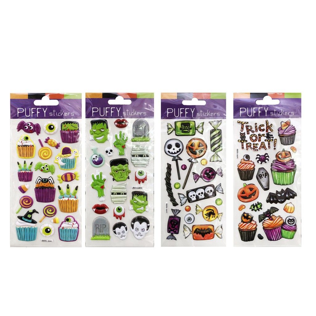 Sticker Puffy 9*21 - 4 Mẫu Thiết Kế Halloween UBL UH01430