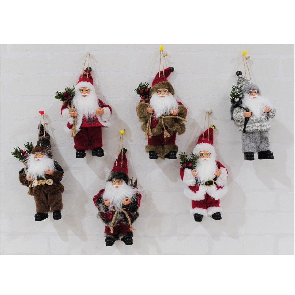 Tượng Ông Già Noel Santa 18cm 6 Mẫu Trang Trí Giáng Sinh Uncle Bills XB2916