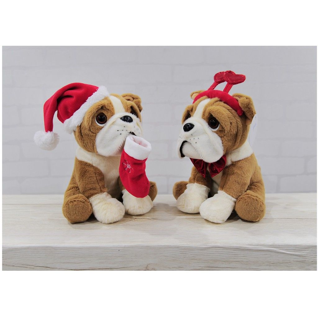 Thú Nhồi Bông Bulldog 20cm 2 Loại UBL XB3333 Trang Trí Giáng Sinh