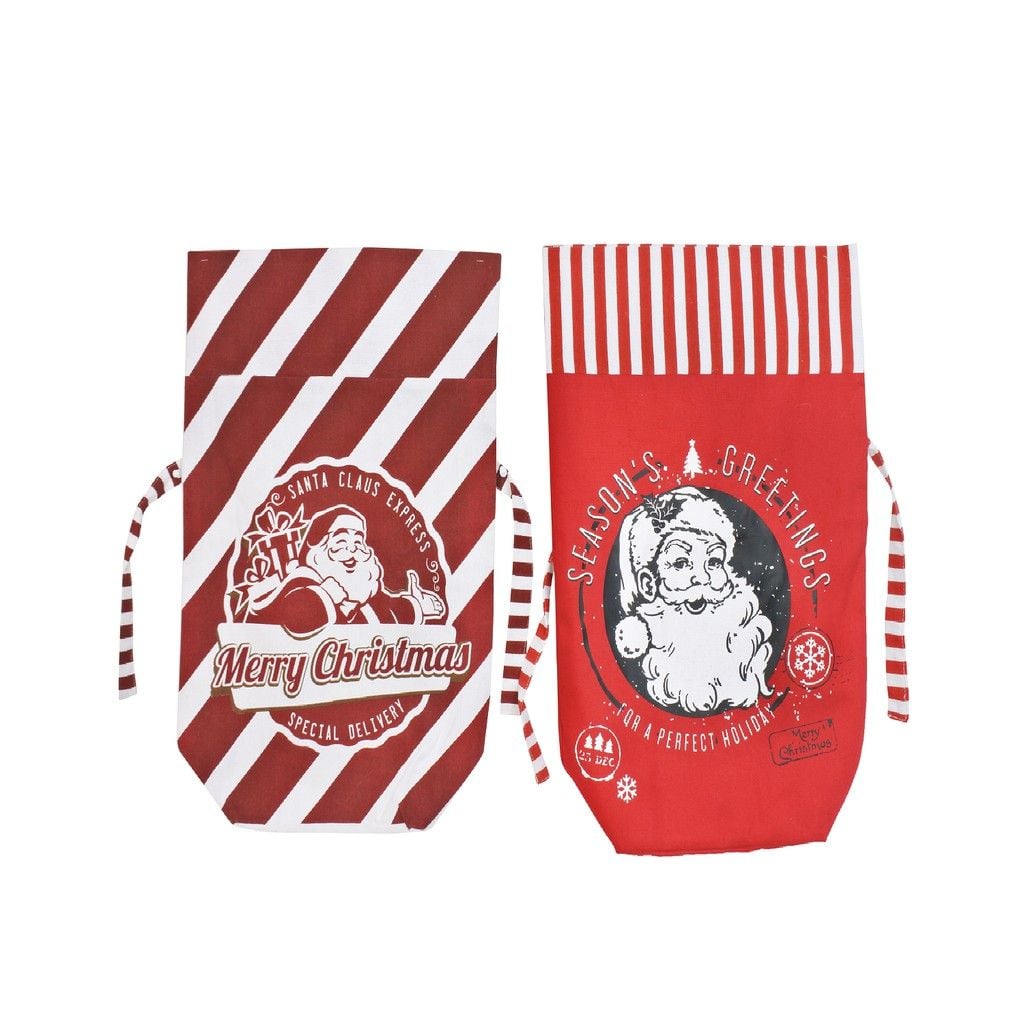 Bao Bố Ông Già Noel Santa Retro 55x35cm 2 Cái UBL XB4306 Trang Trí Giáng Sinh