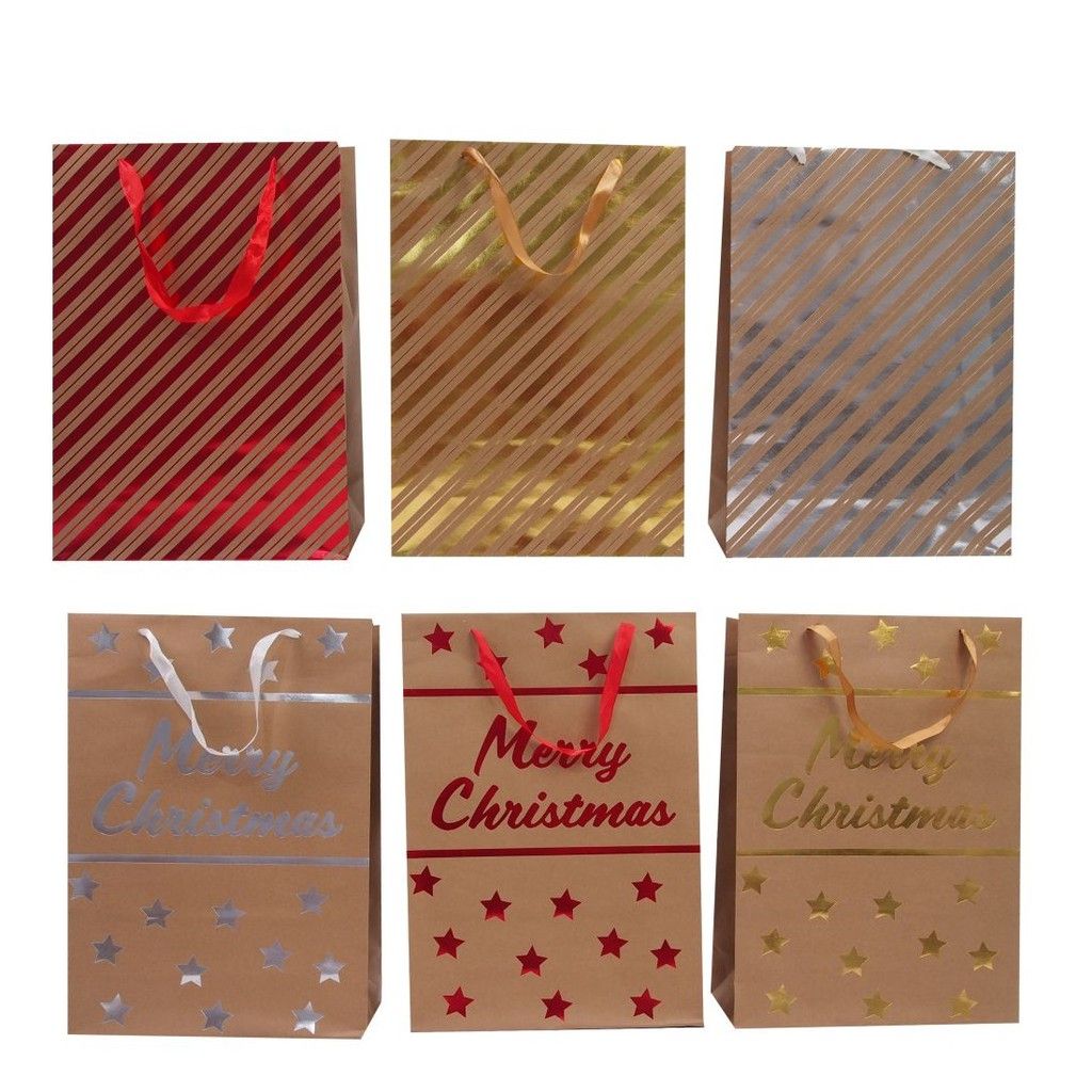 Túi đựng quà bằng giấy Kraft có in hình nổi UBL XB1021 - Giao ngẫu nhiên