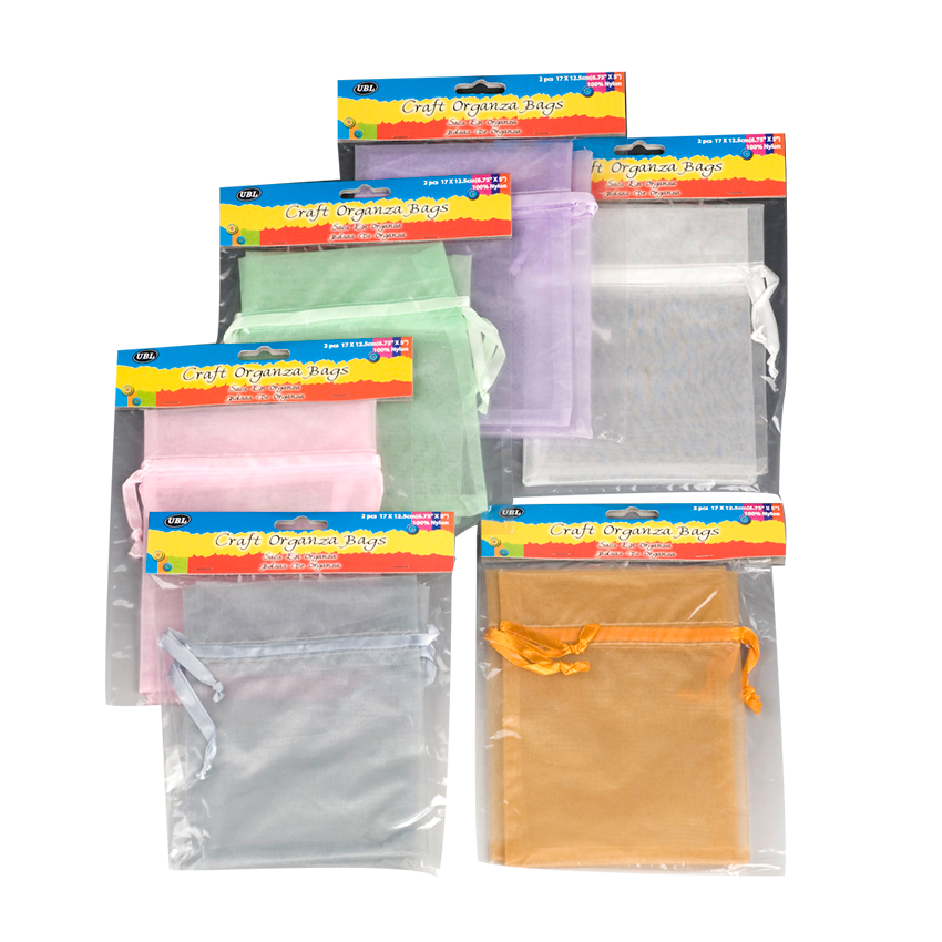 Bags Organza 17X12Cm 2Pk 6Asst