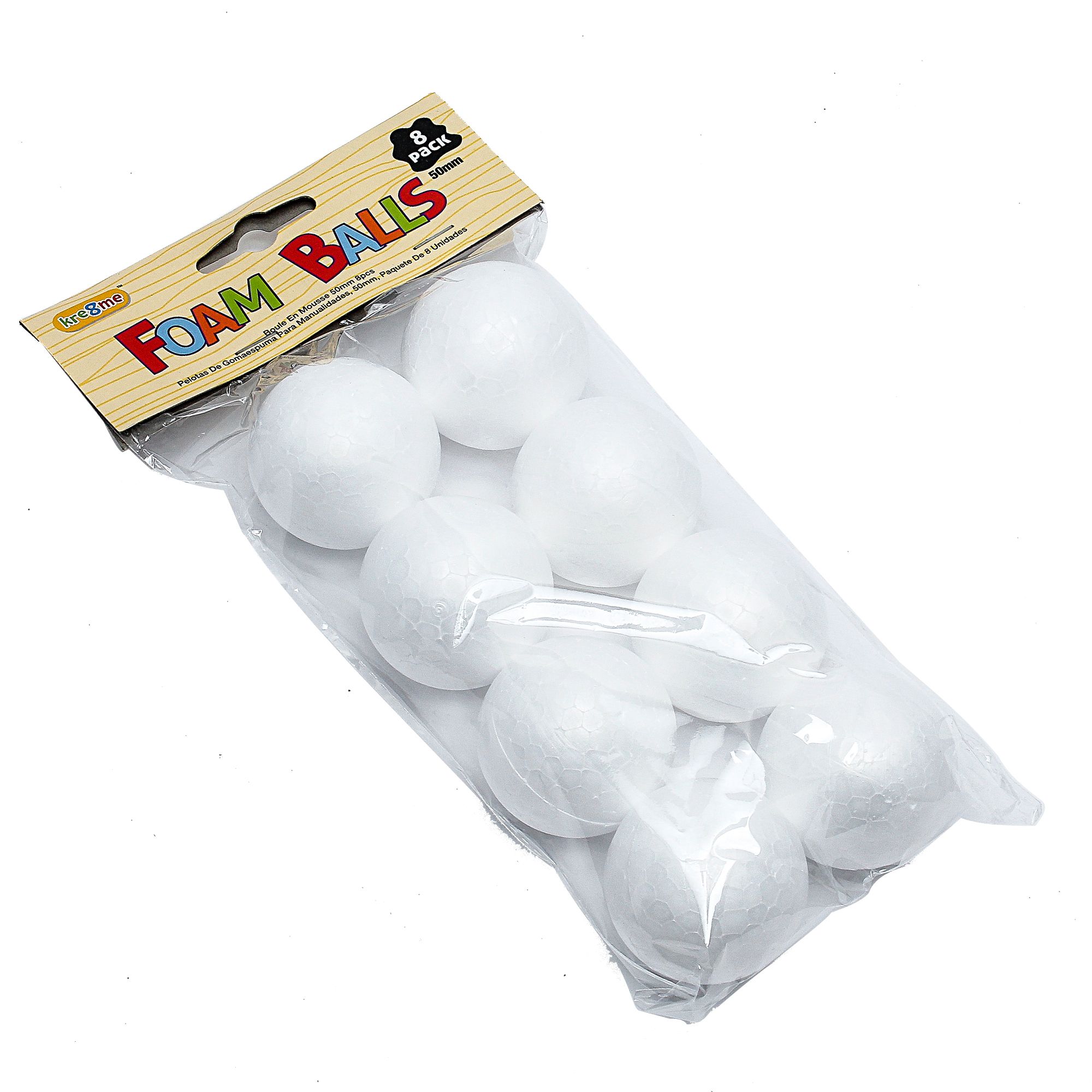 Craft Foam Balls 50Mm 8Pk