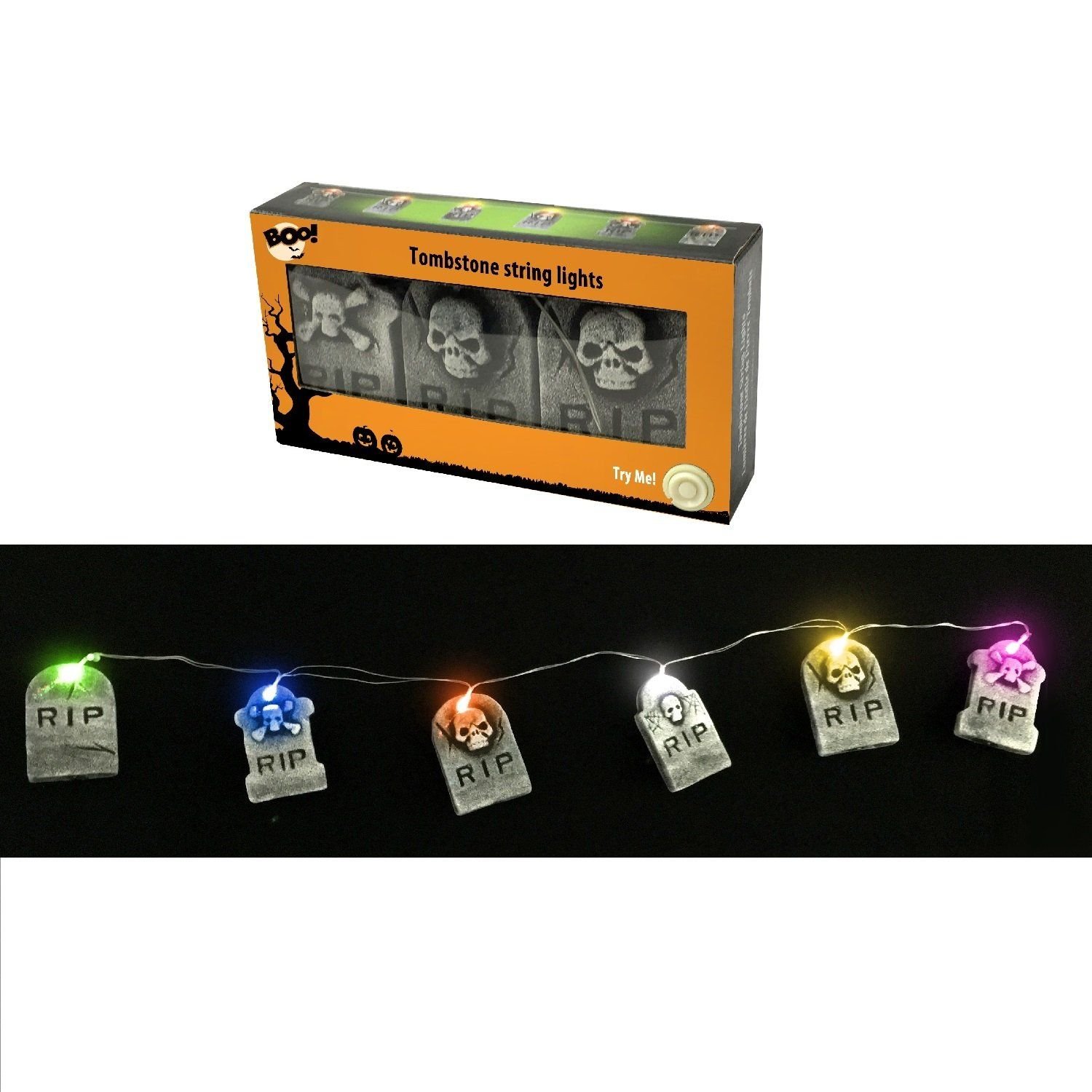 6 LED LIGHT UP TOMBSTONES GARLAND Try me