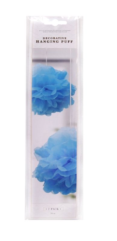 Deco Hanging Puff Blue 2Pk