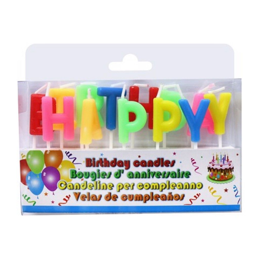 Nến Happy Birthday 7 sắc cầu vồng Uncle Bills YA0083