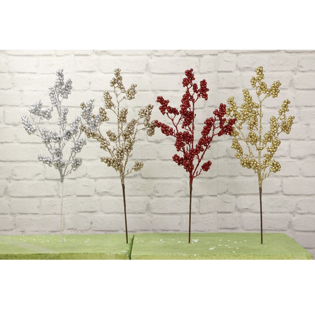 Cành Berry Trang Trí 60cm 4 Mẫu UBL XB4169 Trang Trí Giáng Sinh
