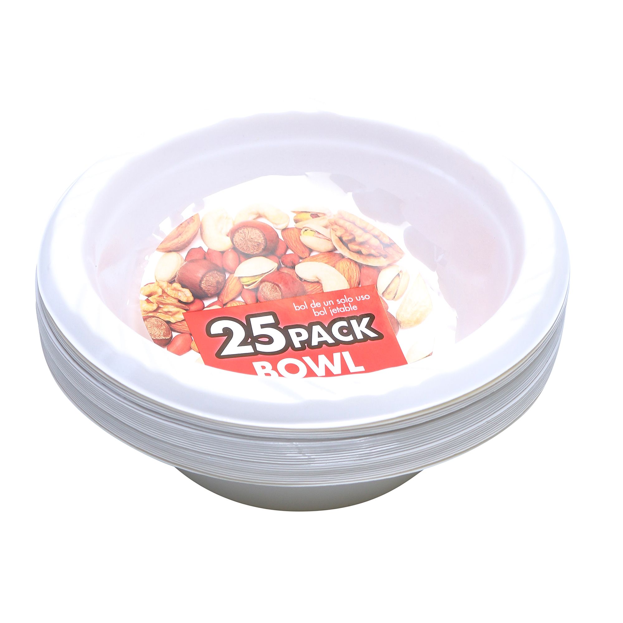 Party Bowls Nuts Wht 25Pk