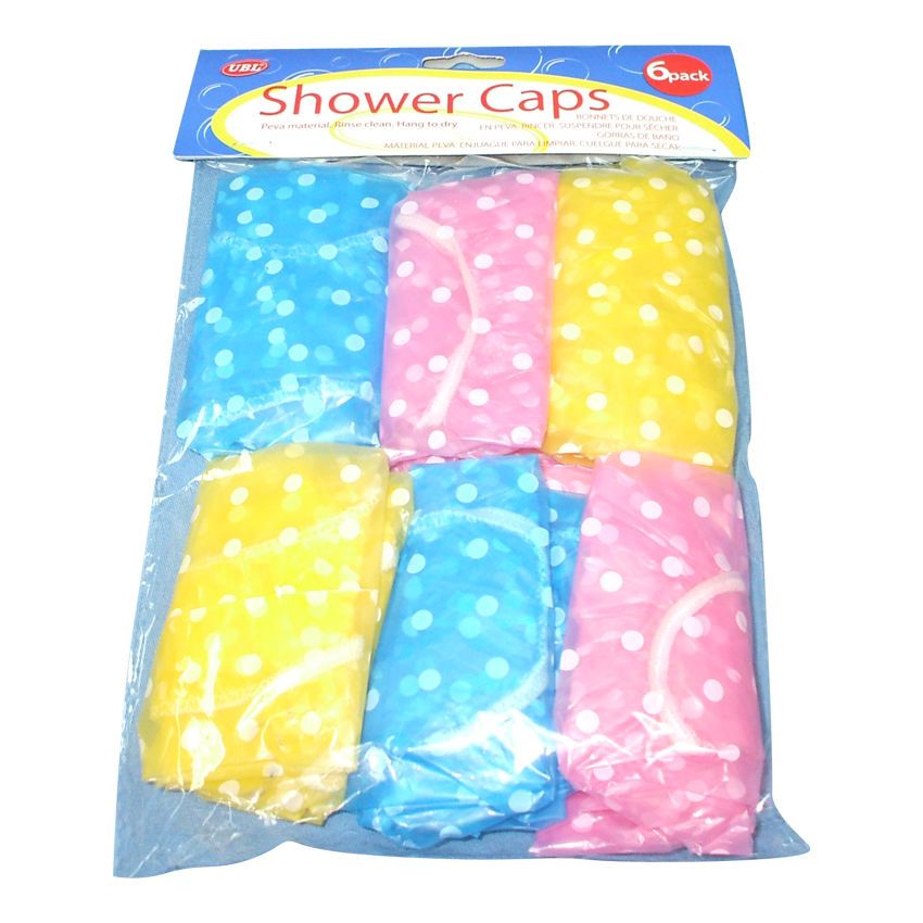 Shower Caps Reusable 6Pk