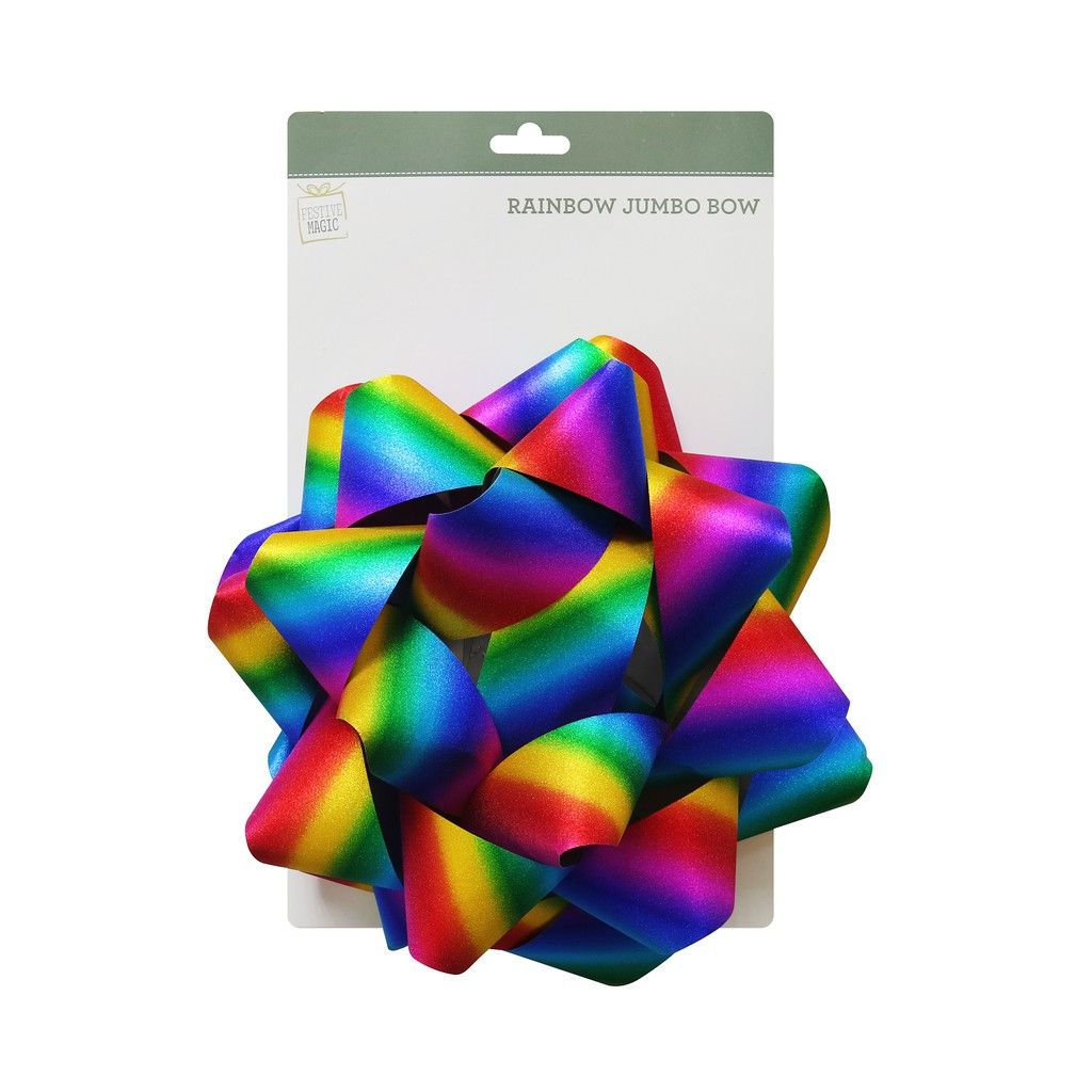 Nơ Cầu Vồng Loại Lớn 26cm UBL XB4158 Trang Trí Và Gói Quà Giáng Sinh