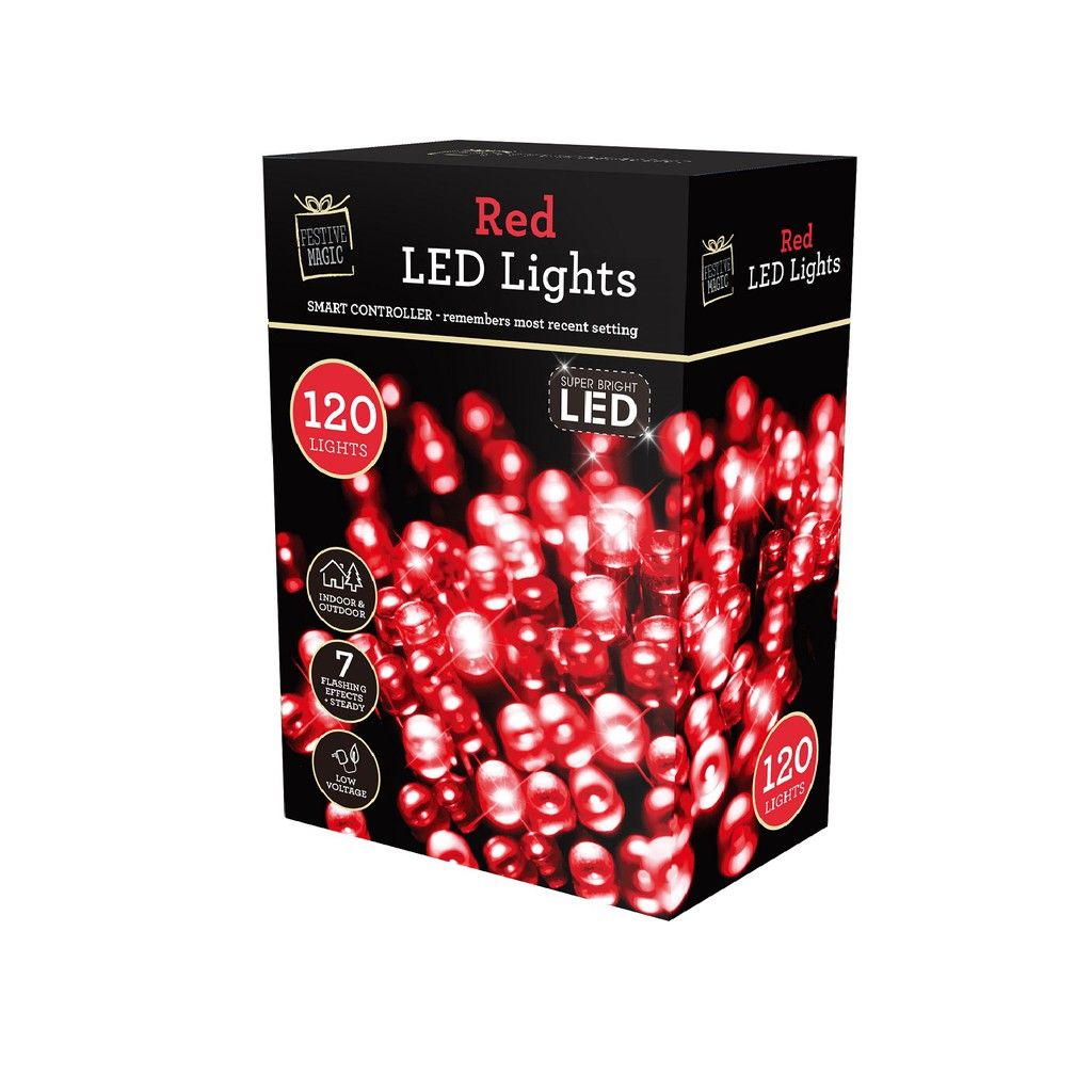 Dây Đèn Led Ánh Sáng Đỏ 120 Bóng UBL XB3439 Trang Trí Giáng Sinh