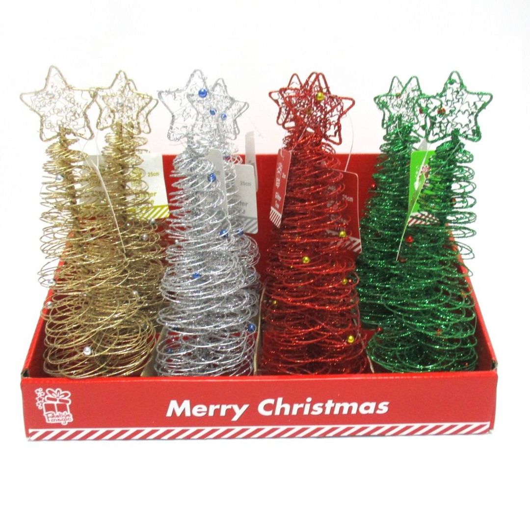 Glitter Spiral Tree with Beads 25cm Uncle Bills XA2837