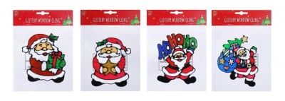Decal Dán Kính Hình Santa 18cm Trang Trí Giáng Sinh Uncle Bills XA6248