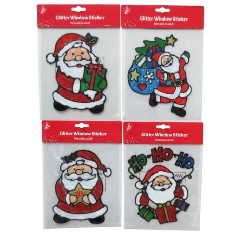 Decal Dán Kính Hình Santa 18cm Trang Trí Giáng Sinh Uncle Bills XA6248