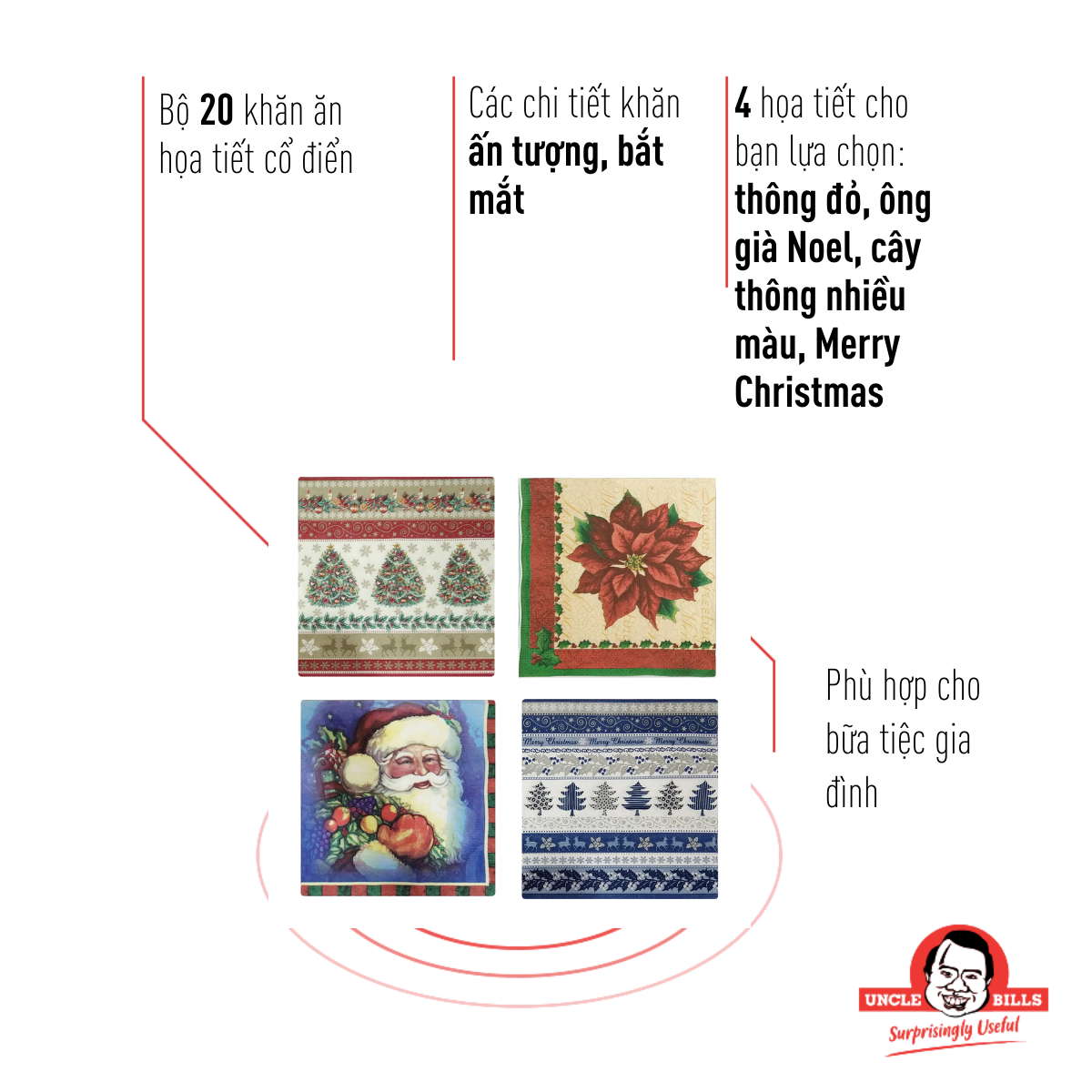 Khăn ăn cổ điển UBL XA7641 - Giao ngẫu nhiên