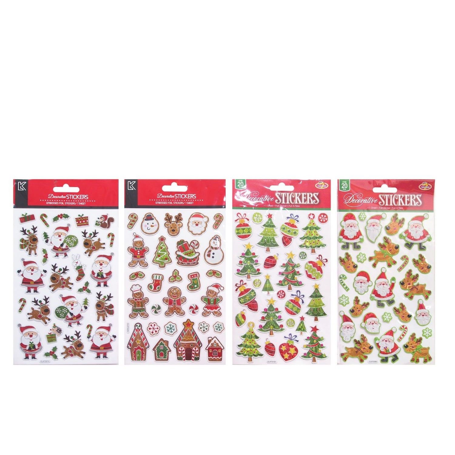 SHINY STICKERS 14X21CM 4ASST Uncle Bills XB1281