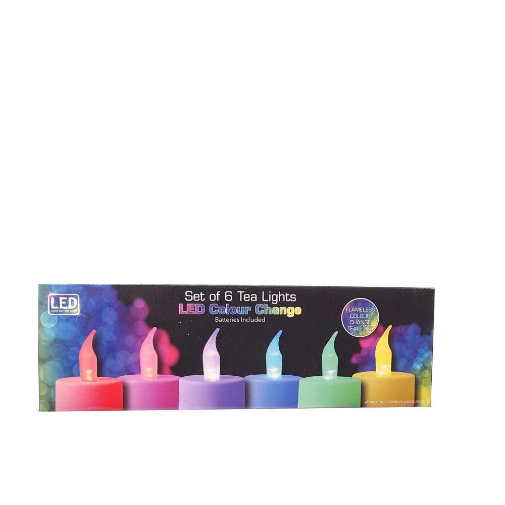 LED Tealight Candle 6pc Colours Change Uncle Bills XB1520