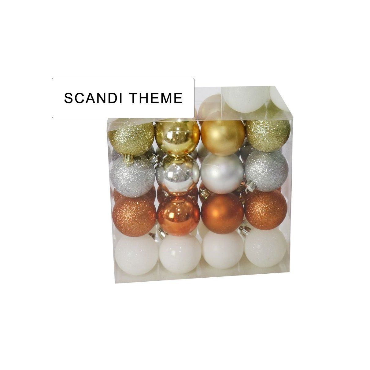 BAUBLES PACK SCANDI THEME 32pc 50mm  Uncle Bills XB2808