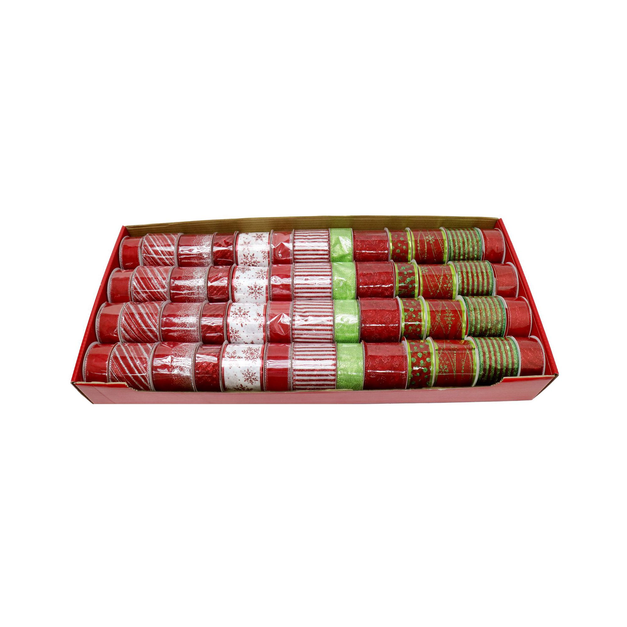 XMAS RIBBON 2.7m MIXED CANDY CHRISTMAS Uncle Bills XB3150