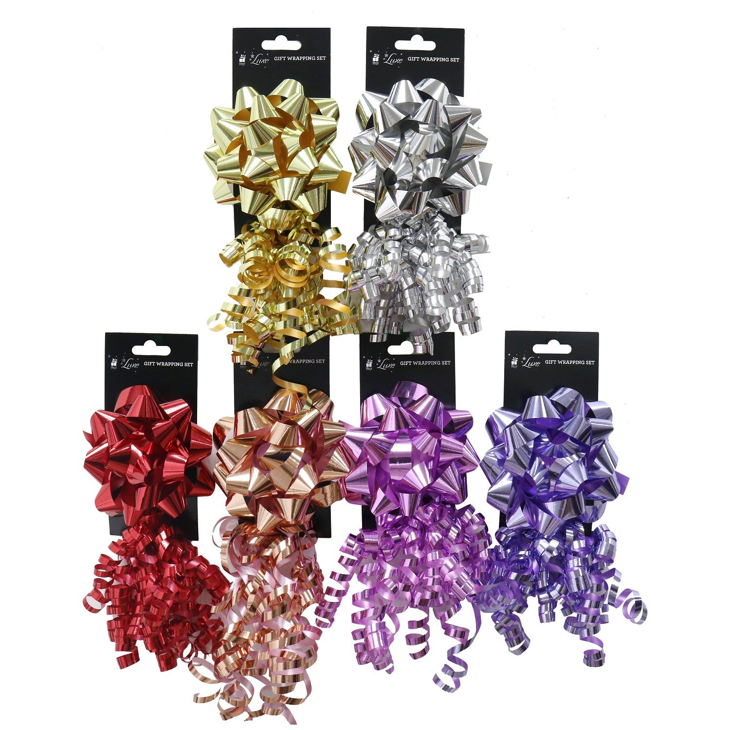 GIFT BOW METALLIC 2pk 6asst Uncle Bills XB3157