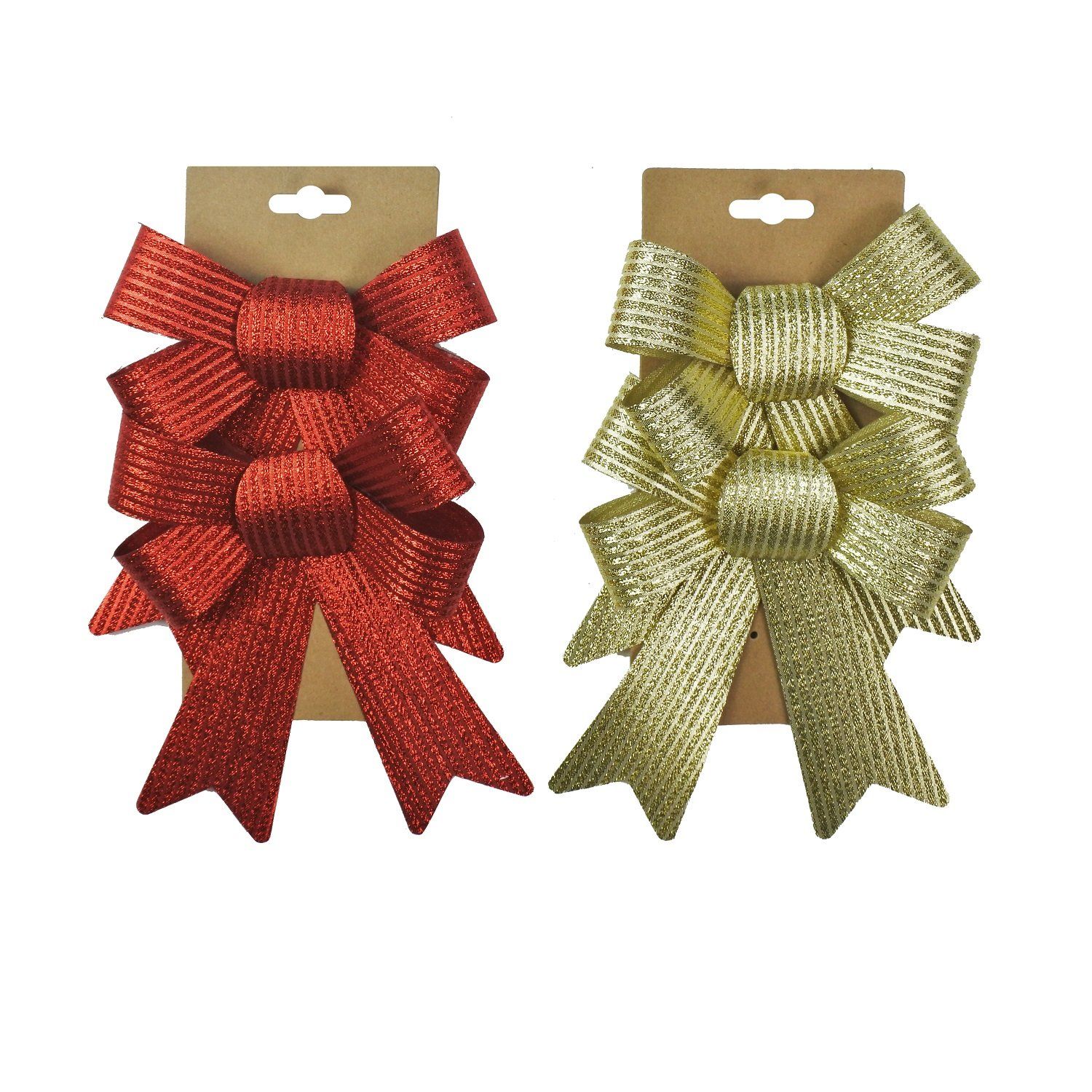 STRIPES BOW METALLIC MED 2pk 3asst Uncle Bills XB4135