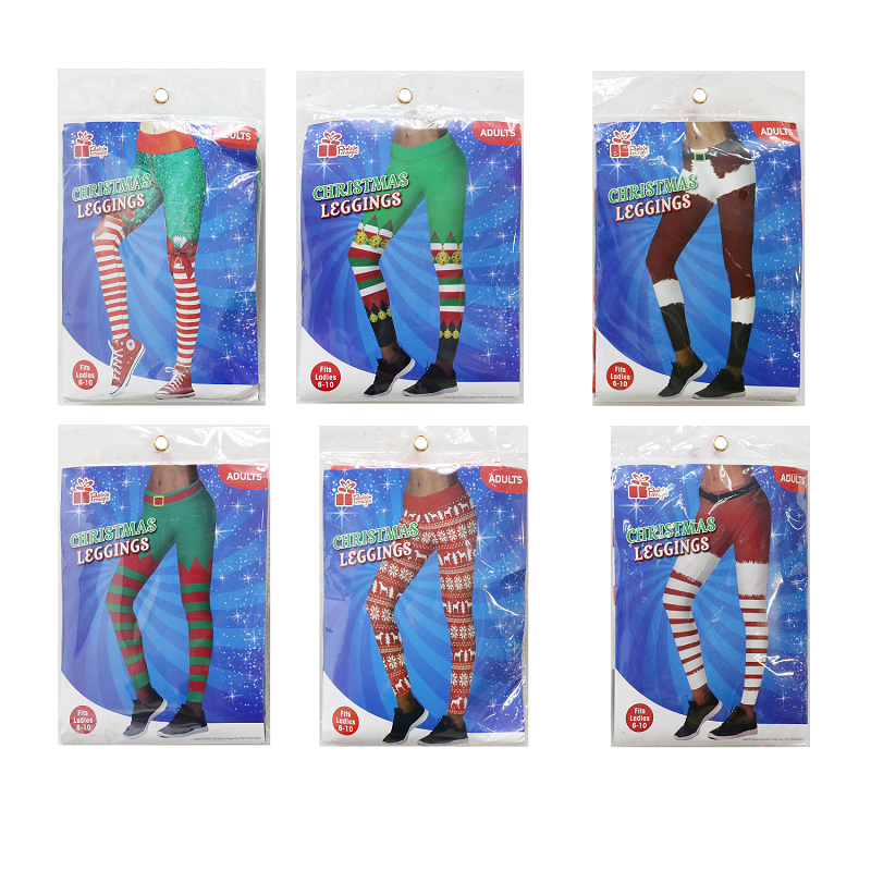 CHRISTMAS LEGGINGS ADULT 6asst Uncle Bills XB4384