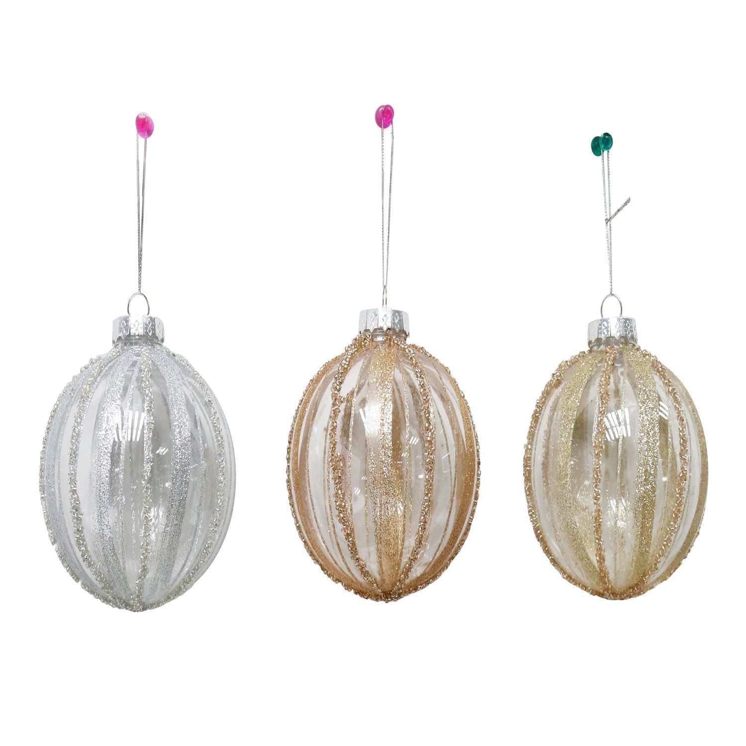 DECO HANGING BEADED BAUBLE 10cm Uncle Bills XB4544