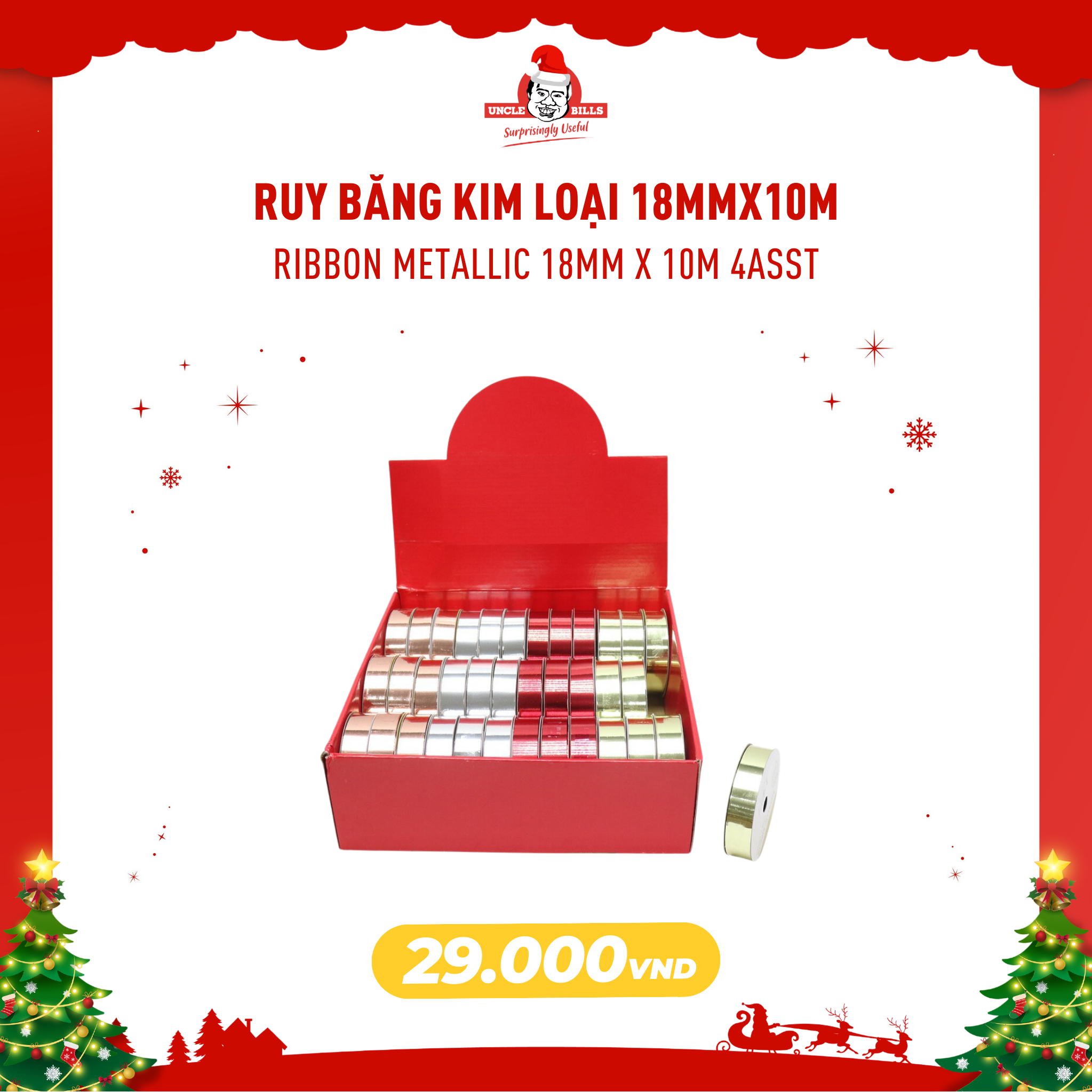 Ruy Băng Màu Ánh Kim 18mmx10m