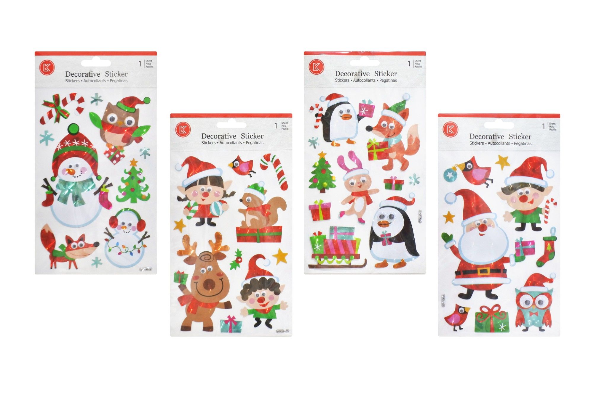 Stickers Noel Có Đính Mắt Chuyển Động 4 Mẫu