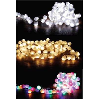 LED SNOWBALLS CLUSTERS 3m 120pc 3asst Uncle Bills XB4888