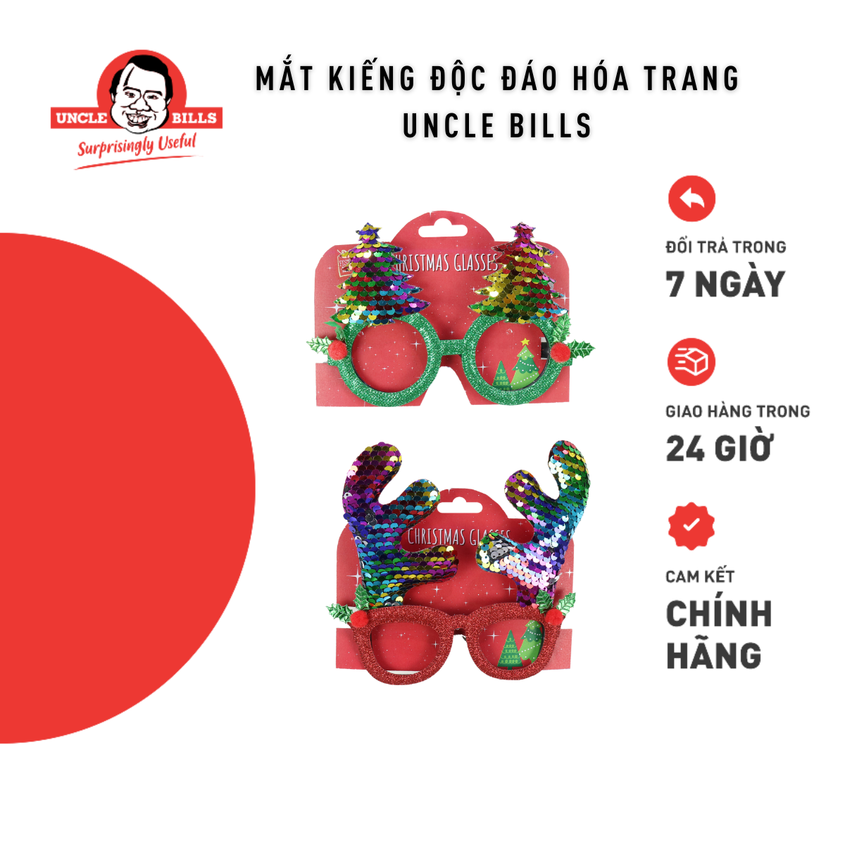 Mắt Kiếng Độc Đáo Hóa Trang Uncle Bills XC0095