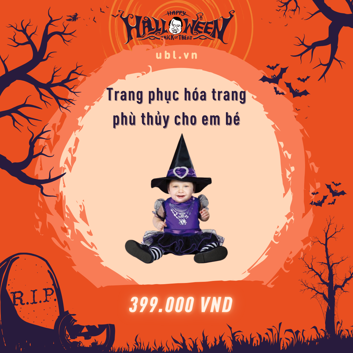 Trang phục hóa trang phù thủy cho em bé Uncle Bills XH5946