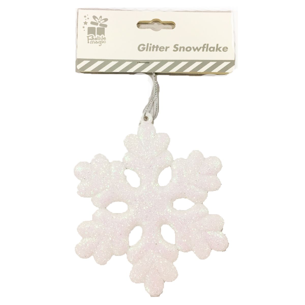 Glitter Decorative White Snowflake 12.5cm Uncle Bills XM0298