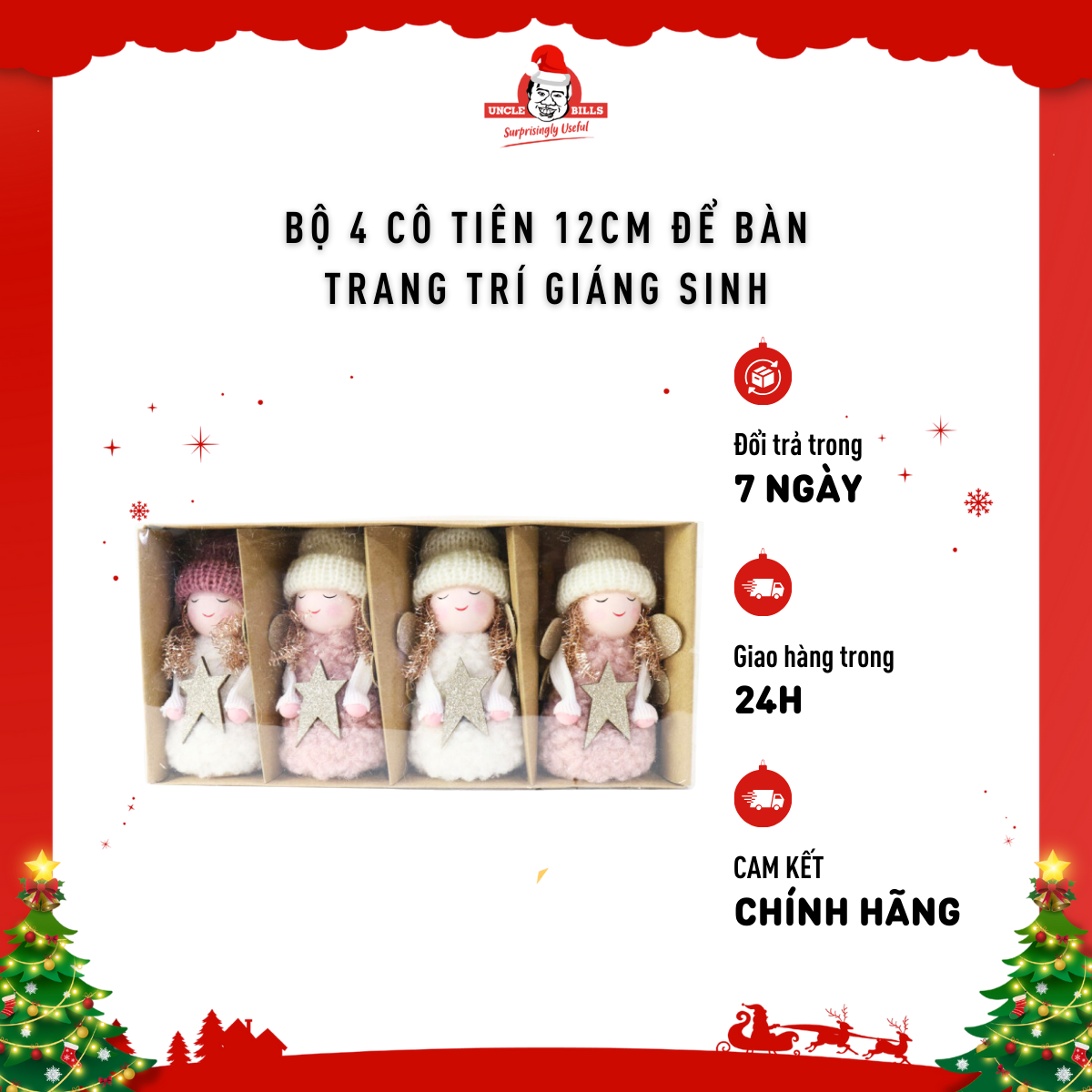 BỘ TIÊN TRANG TRÍ ĐỂ BÀN 4 CÁI 12CM UNCLE BILLS XM4126