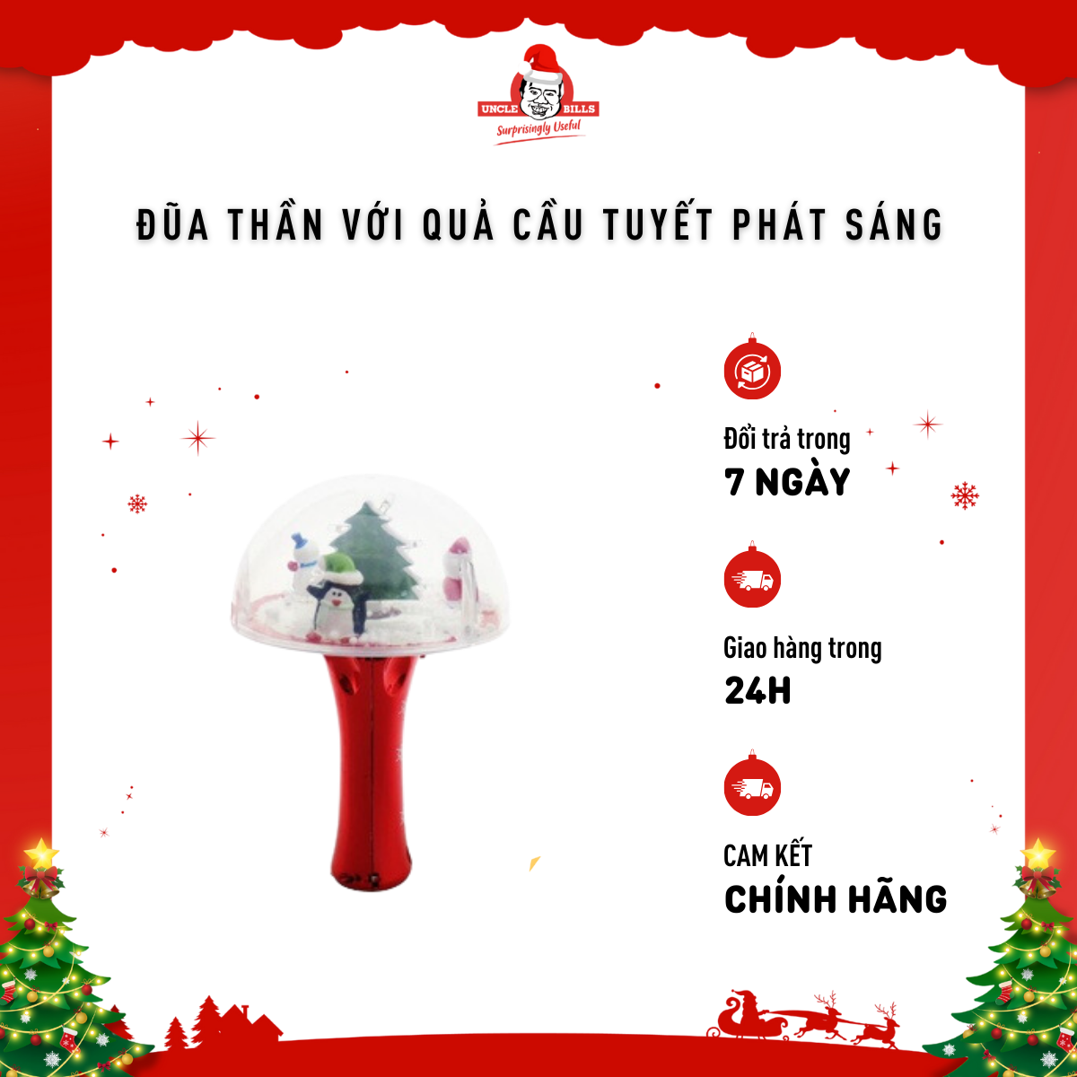 Đèn Phát Sáng Quả Cầu Tuyết Cầm Tay Uncle Bills XN0119