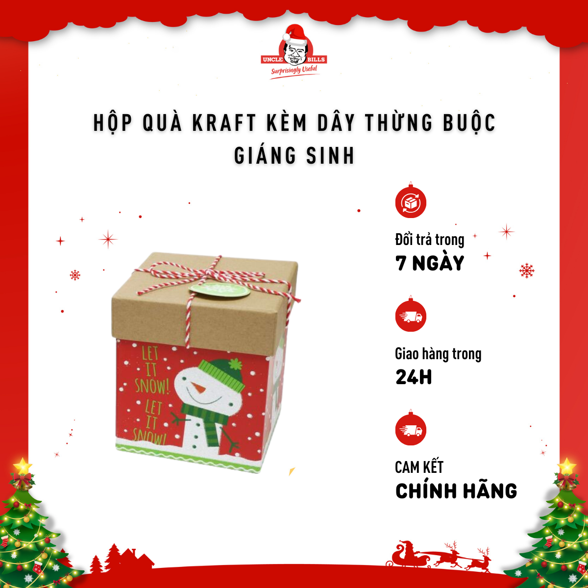 Hộp Quà Kraft Kèm Dây Uncle Bills hình vuông/hình tròn XP0039